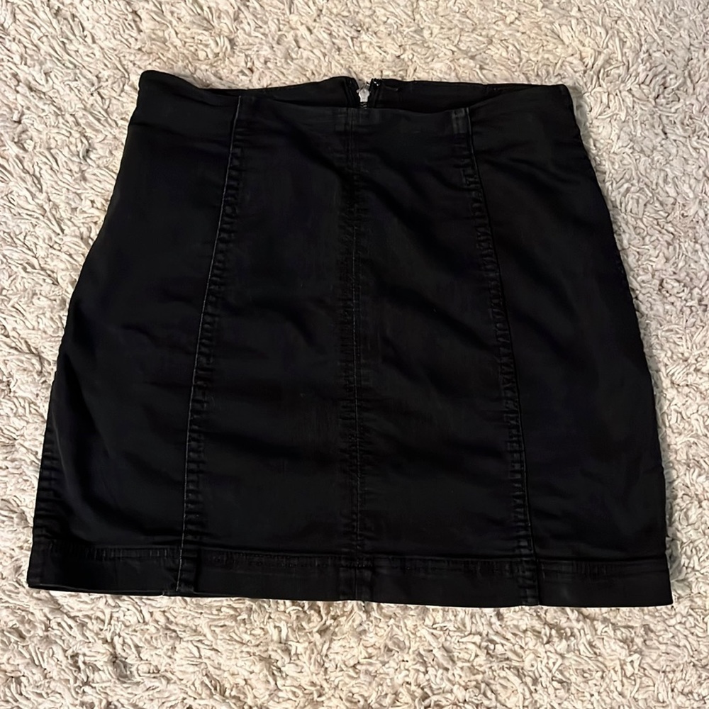 Free People Modern Femme Black Denim Mini Skirt